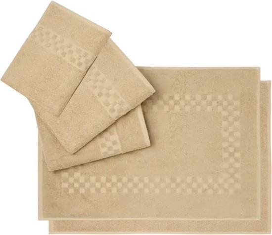 מארז 5 מגבות (3 מגבות גוף + 2 מגבות לרצפה) 100% כותנה דגם נונה מבית ערד טקסטיל - צבע שמנת