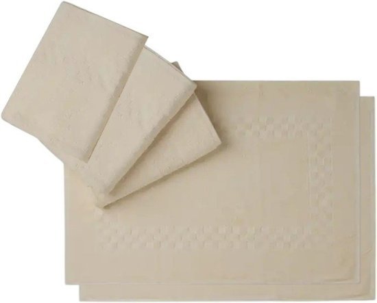 מארז 5 מגבות (3 מגבות גוף + 2 מגבות לרצפה) 100% כותנה דגם נונה מבית ערד טקסטיל - צבע בז'