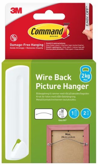 וו (מתלה) הדבקה לתמונות 3M Command TRE17041-1 - צבע לבן - יחידה אחת