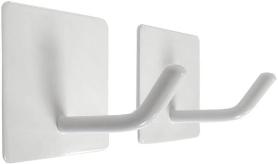 וו תליה נירוסטה בהדבקה מרובע דגם מלאווי מבית Malkan - (2 יחידות במארז) - צבע לבן