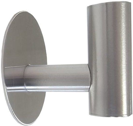 וו תליה נירוסטה בהדבקה דגם בלטון מבית Malkan - צבע כסוף מט