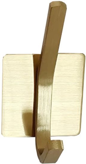 וו תליה נירוסטה בהדבקה (מלבן מוארך + וו) דגם אנחל מבית Malkan - צבע זהב