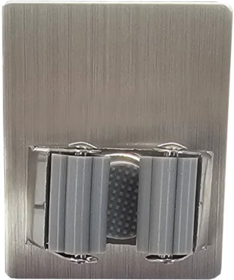 מתלה נירוסטה לתליית מקל בהדבקה דגם ליסי מבית Malkan - צבע כסוף / אפור