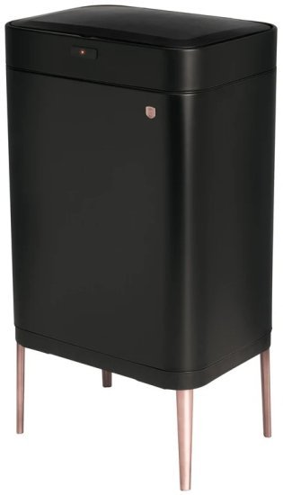פח חכם עם חיישן תנועה 60 ליטר Berlinger Haus BH9560 - צבע שחור / רוז גולד