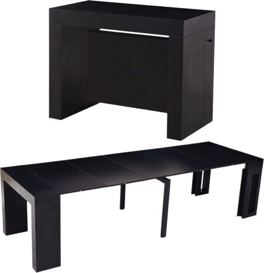 קונסולה ברוחב 100 ס''מ נפתחת לפינת אוכל עד 300 ס''מ דגם Hermes מבית Woody - צבע שחור