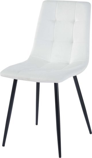 כיסא לפינת אוכל מבד קטיפה דגם Kalanit מבית Woody - צבע לבן